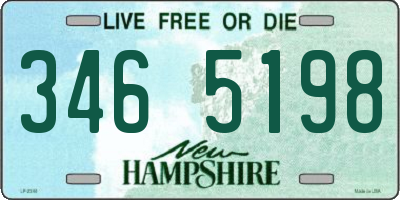 NH license plate 3465198