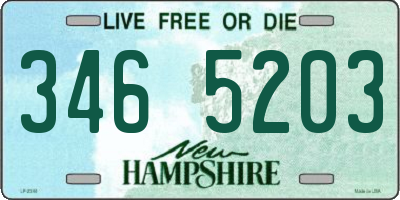 NH license plate 3465203