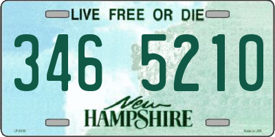 NH license plate 3465210