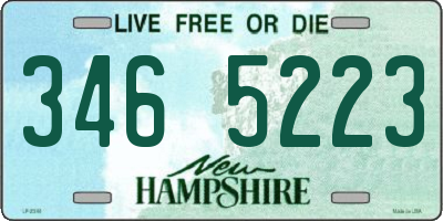 NH license plate 3465223