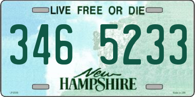 NH license plate 3465233