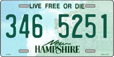 NH license plate 3465251