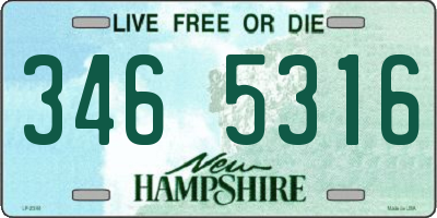 NH license plate 3465316