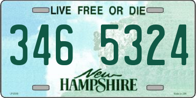 NH license plate 3465324