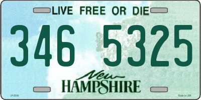 NH license plate 3465325