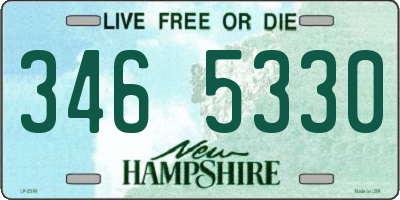 NH license plate 3465330