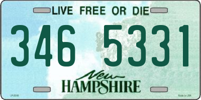 NH license plate 3465331