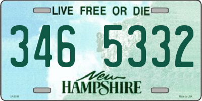 NH license plate 3465332
