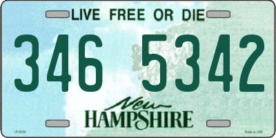 NH license plate 3465342