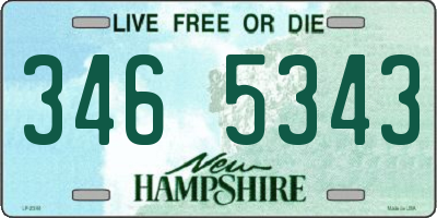 NH license plate 3465343