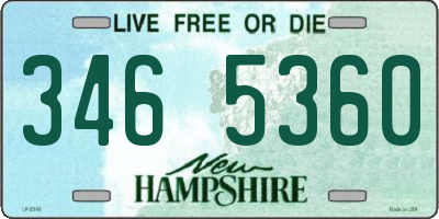 NH license plate 3465360