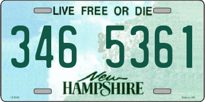 NH license plate 3465361