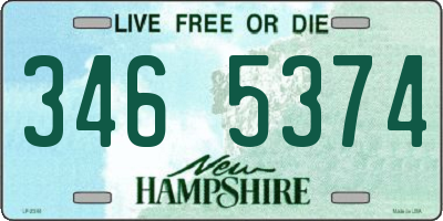 NH license plate 3465374