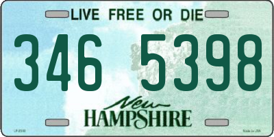 NH license plate 3465398