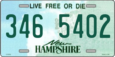 NH license plate 3465402