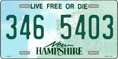 NH license plate 3465403