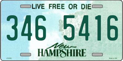 NH license plate 3465416