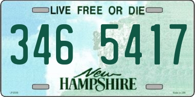 NH license plate 3465417