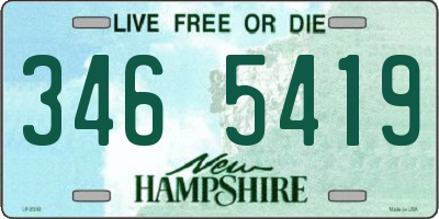 NH license plate 3465419