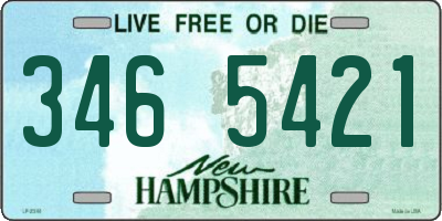 NH license plate 3465421
