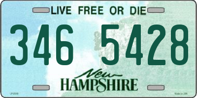 NH license plate 3465428