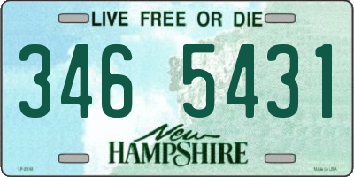 NH license plate 3465431
