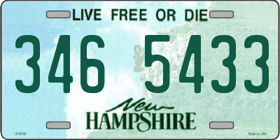 NH license plate 3465433