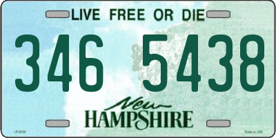 NH license plate 3465438