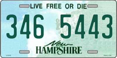 NH license plate 3465443
