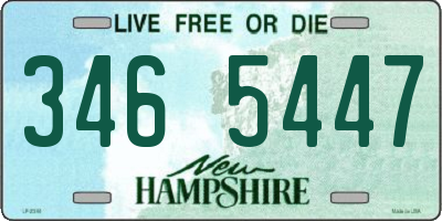 NH license plate 3465447