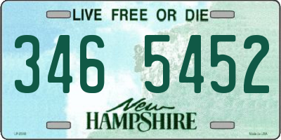NH license plate 3465452