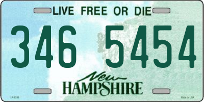 NH license plate 3465454