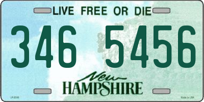 NH license plate 3465456