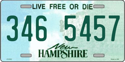 NH license plate 3465457