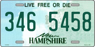 NH license plate 3465458