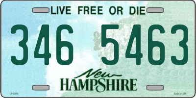 NH license plate 3465463