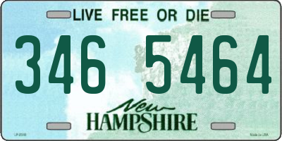 NH license plate 3465464