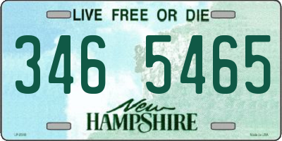 NH license plate 3465465