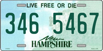 NH license plate 3465467