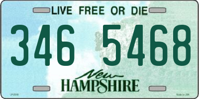 NH license plate 3465468