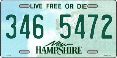 NH license plate 3465472