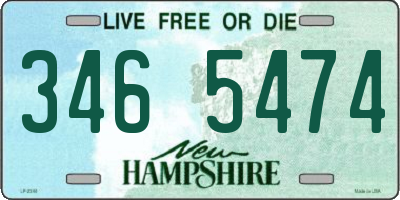 NH license plate 3465474