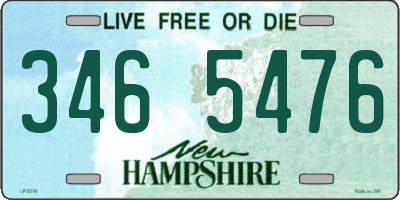 NH license plate 3465476