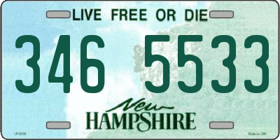 NH license plate 3465533