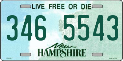 NH license plate 3465543