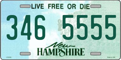NH license plate 3465555