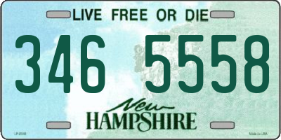 NH license plate 3465558