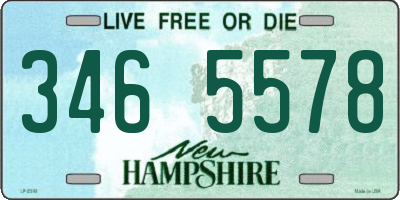 NH license plate 3465578