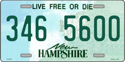 NH license plate 3465600