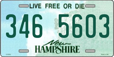 NH license plate 3465603